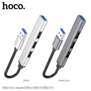 Bộ Hub Chuyển Đổi 4 Trong 1 Hoco HB26 với 1 Cổng USB 3.0 và 3 Cổng USB 2.0